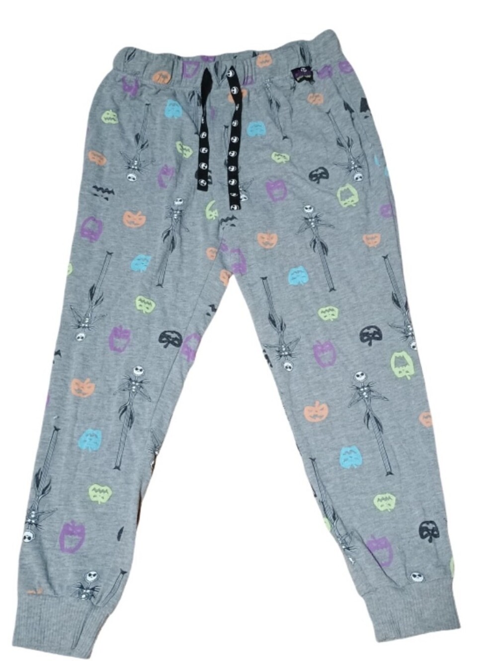 Disney Gray Halloween Pajama Pants with Multicolor Character Prints